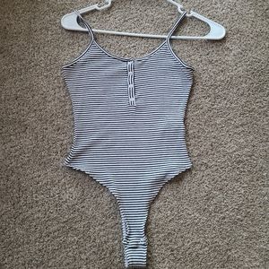 Striped body suit